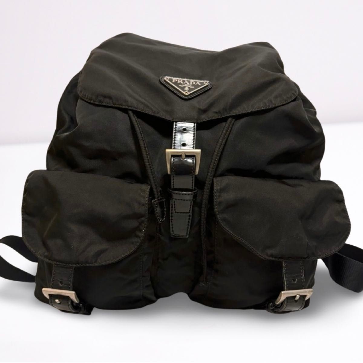 PRADA backpack triangular logo plate nylon leathe… - image 2