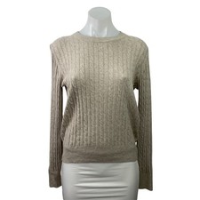 Gap Women's Gray Ribbed Knit Crew Neck Long Sleeve Pullover Sweater Top Size S
