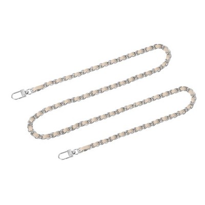 47\'' Bag Strap with Shoulder and Shoulder Buckles (Beige + Silver)