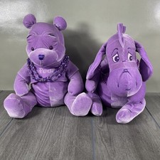 Walt Disney World Purple Winnie the Pooh  Eeyore 11  Plush Bear Rare Stuffed