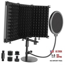 Microphone Isolation Shield, 3 Panels Sound Proof Mic Shield 3P 15.9"x9.9"