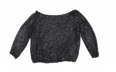 Basic-Bluse Damen UK Größe L QED London schwarz