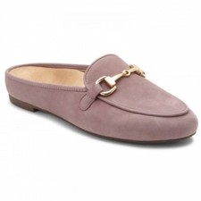 Vionic Adeline Suede Mules Loafers Flats Slip On Horsebit Light Purple Size 6