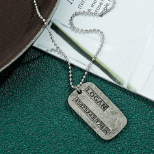 Wolverine Dog Tag Necklace Jewelry X-Men Superhero Aged-Look Pendant