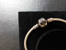 Pandora Moments Barrel Clasp Snake Chain Charm Bracelet Sterling Silver 7.5"
