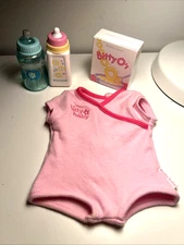 American Girl 15" Bitty Baby Doll Pink Body Suit Bottle Set Bitty Os Mixed Lot