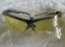 Safety Glasses UVEX Z87 Made In USA Black Frame Yellow Lens