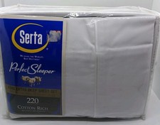 Serta Perfect Sleeper 4pc Oversized Deep Pocket 220Thread Cotton Rich Sheet Set