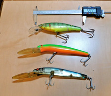 3 large Approx 6" long fishing plugs  fresh or salt water, Bass & Stripers, used