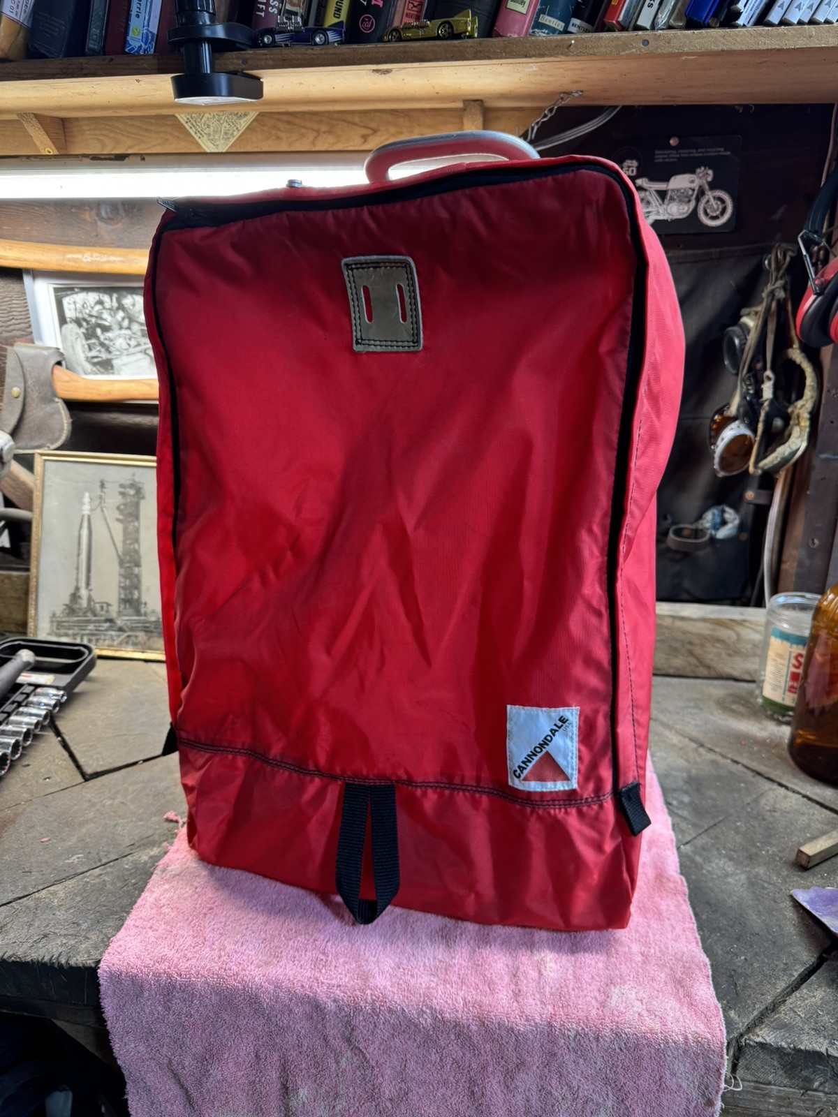 Vintage 1980s Cannondale Road Bike Red Back pack Not Pannier Saddle 