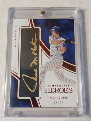 Paul Molitor 2016 Immaculate Heroes Auto Gold /25 Brewers HOF