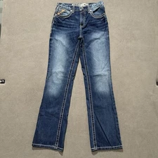 Ariat Jeans Boys 16 B4 Relaxed Low Rise Coltrane Boot Cut Western Rodeo Faded