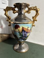 antico vaso/bottiglia in ceramica artistica aretini a lustro distilleria groppi 
