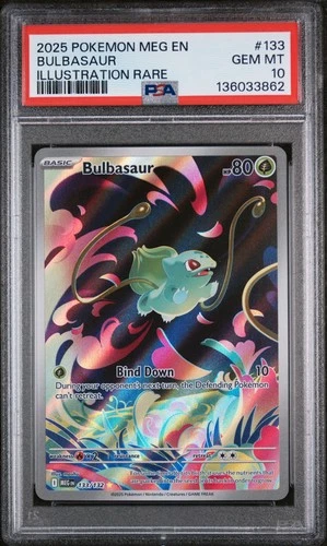 PSA 10 GEM Mint Bulbasaur 133/132 Illustration Rare - Pokémon ME01 MEG