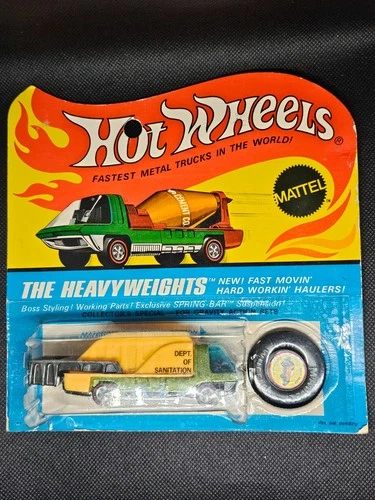 Hot Wheels Vintage Red Line The Heavyweights Lime Green Garbage Truck Sealed