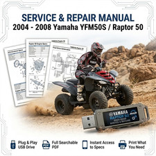 YAMAHA YFM50 RAPTOR 50 2004 2005 2006 2007 2008 SERVICE REPAIR SHOP MANUAL USB
