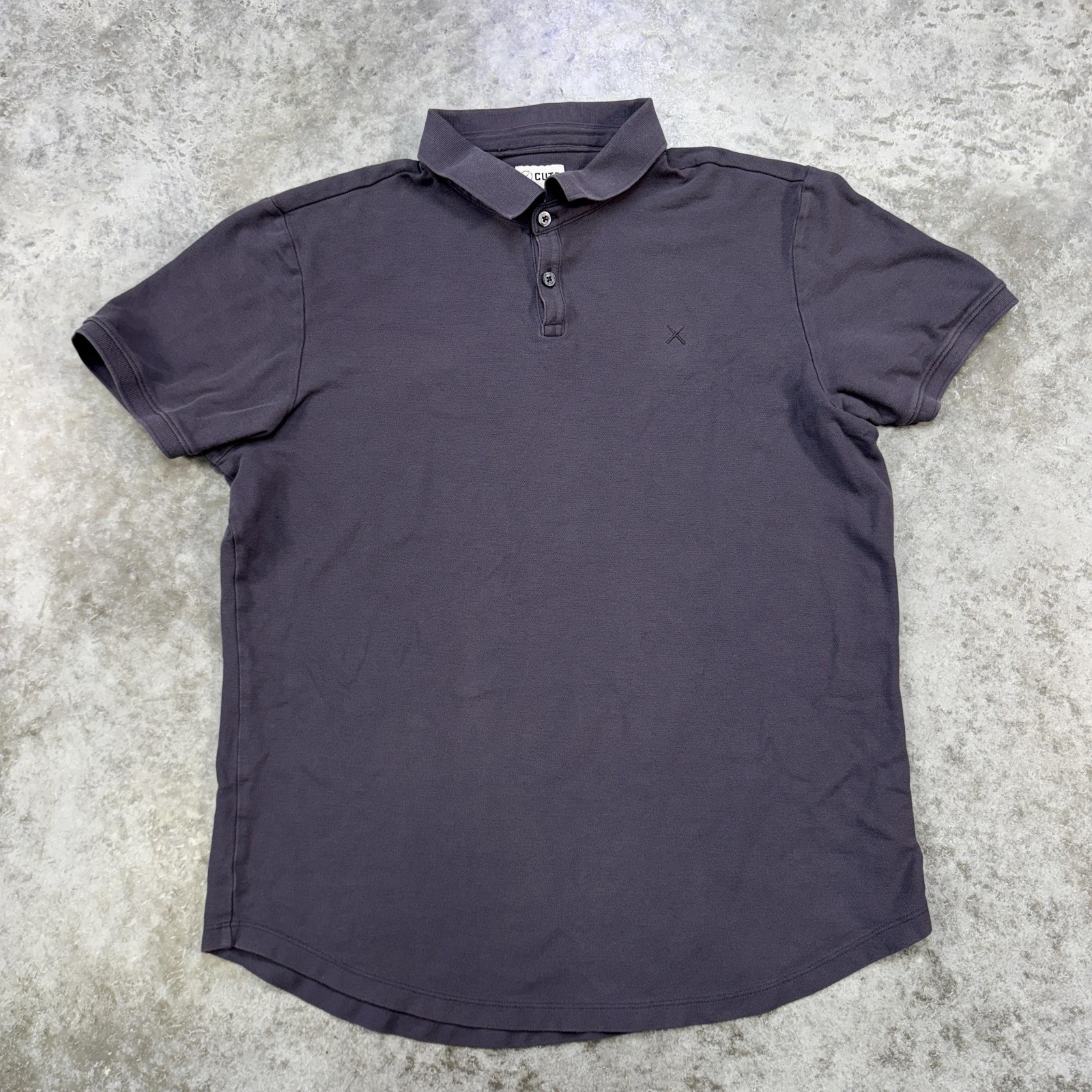 Cuts Polo Shirt Mens XL Gray Curve Hem Short Sleeve Modern Casual Cotton Peru
