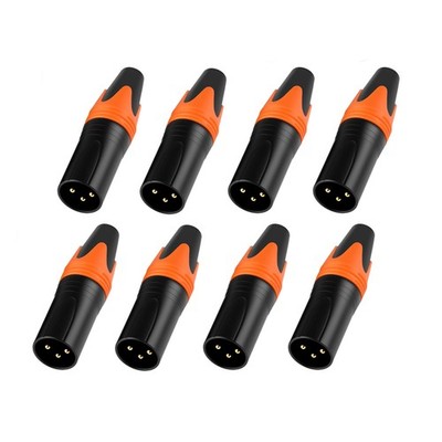 Rannsgeer 8 Pack 3 Pin XLR Connector Male Plug for DIY