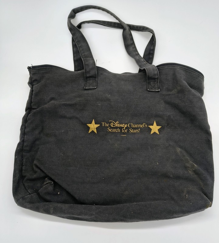 Vtg 90s Disney Channel SEARCH FOR STARS Tote Bag Denim RARE Grails Cast Crew Pro
