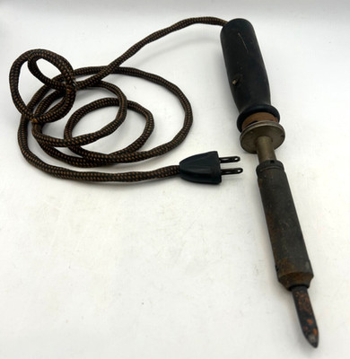 Vintage SOLIS Electric Soldering Iron 120V 20 Watt Cloth Cord Untested Tool