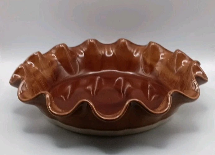 Emile Henry France 6187 Brown White Ruffled Pie Pan Baking Dish Ceramic 10” EUC
Opens in a new windo