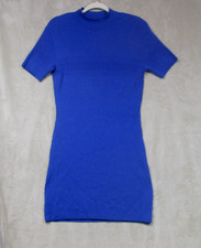 Versace Jeans Couture Ribbed Knit Mock Neck Sweater Dress Vintage 1970s Size M