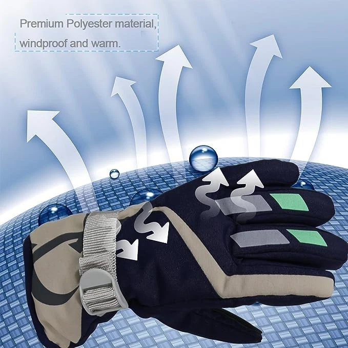 Kids Ski Gloves Waterproof Thermal Warm Ski Snow Gloves unisex - Image 3 of 4