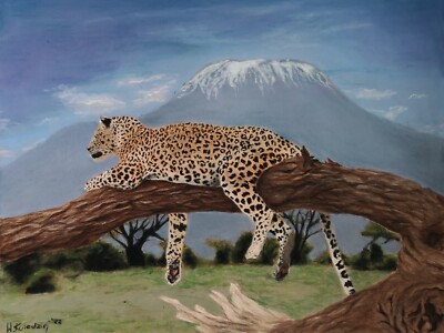 Original Kunst weiches Pastell Gemälde Tierwelt Zeichnung Raubkatze Leopard Portrait 