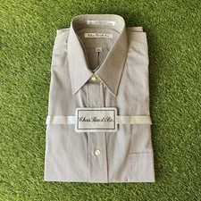 Chas Reed and Co Single Needle Long Sleeve Button Down Shirt L Mens 16.5 Grey