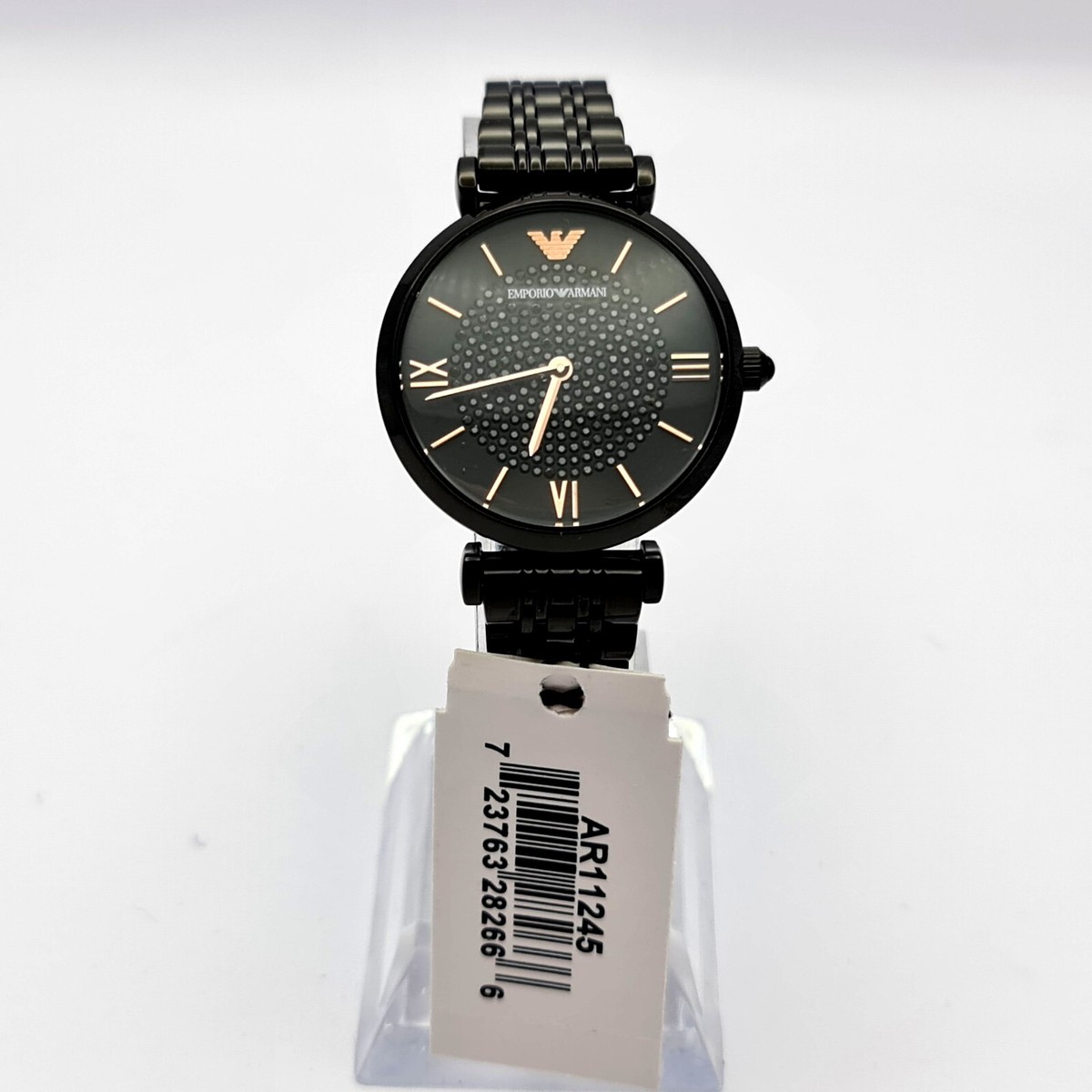 EMPORIO ARMANI　クォーツ EMPORIO ARMANI AR11245 LUXURY BLACK CRYSTAL DIAL STAINLESS