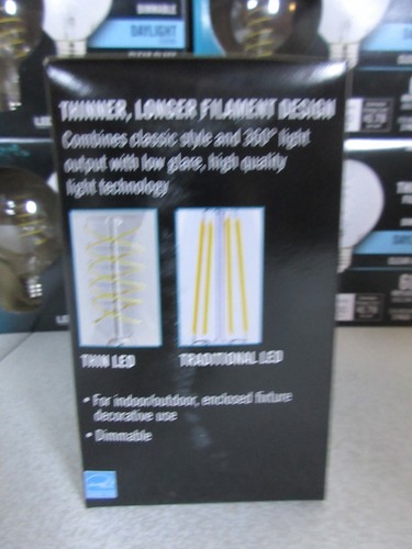 EcoSmart 60W Equivalent G25 Dimmable Bendy Filament LED Light Bulb Daylight 12PK - Picture 5 of 5