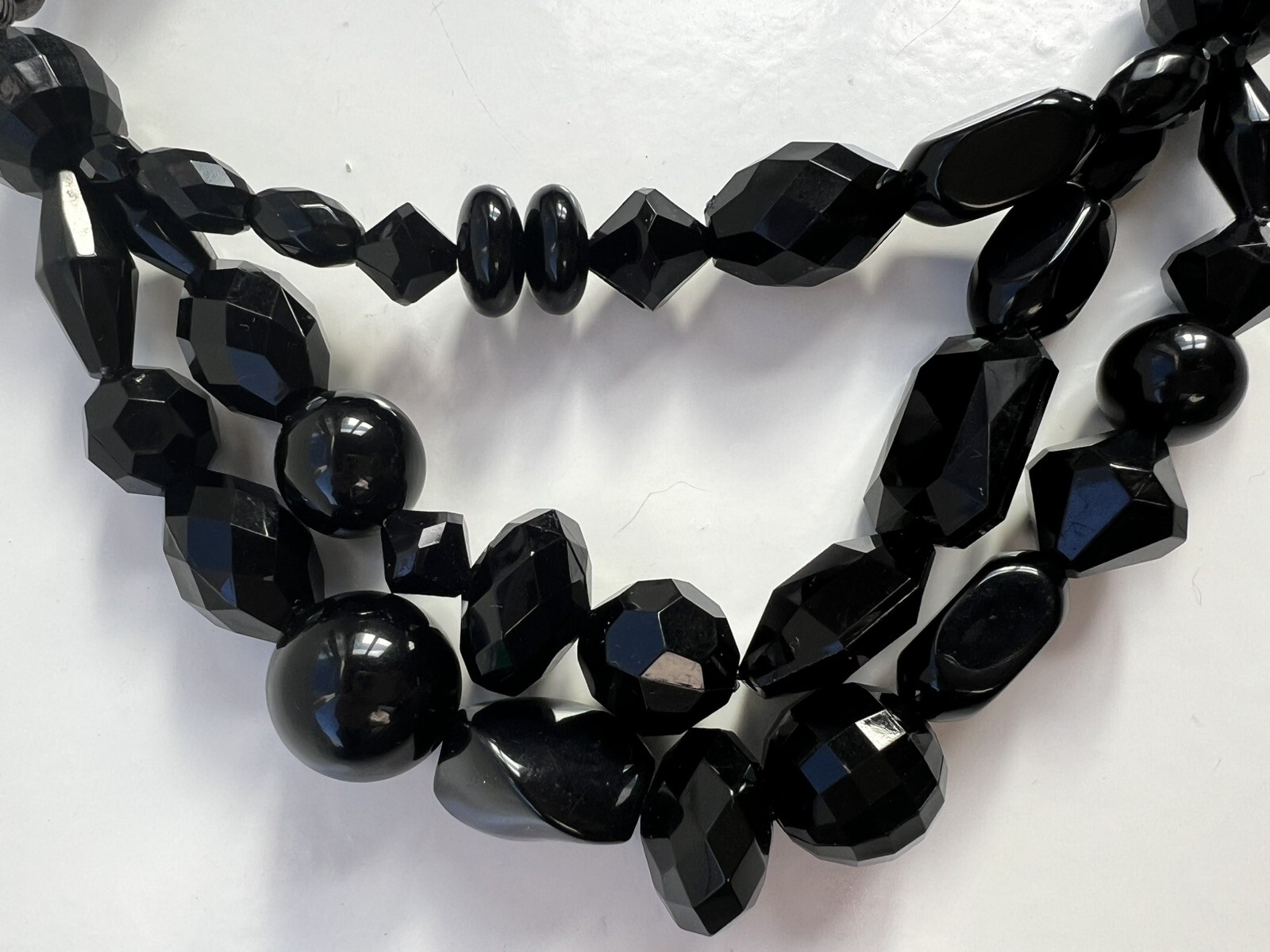 Black Beaded Adjustable Statement Necklace - image 2