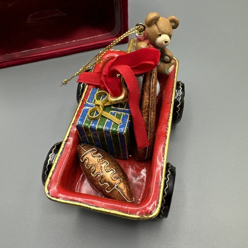 dillards christmas ornaments Wagon With Teddy bear - Picture 3 of 6