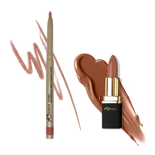 Khasana Lippenstift & Automatic Lip Liner Set, Creme Gloss, langanhaltendes Farbset - Bild 13 von 20