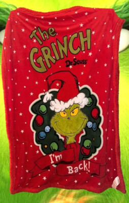 Dr. Seuss DER GRINCH kuschelige Überwurf-Decke  120x150cm  Primark  NEU/OVP