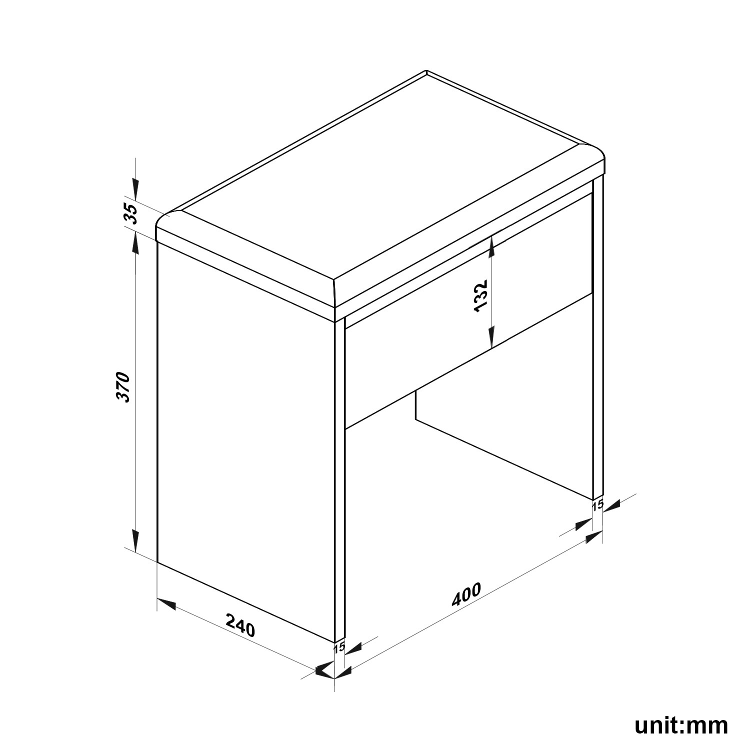 Dressing Table White Vanity Set Makeup Desk with Stool Mirror Drawer