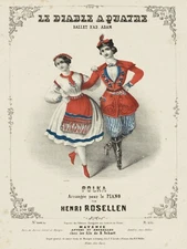 13031.Decoration Poster.Room wall design.Vintage interior art.Victorian Dancers