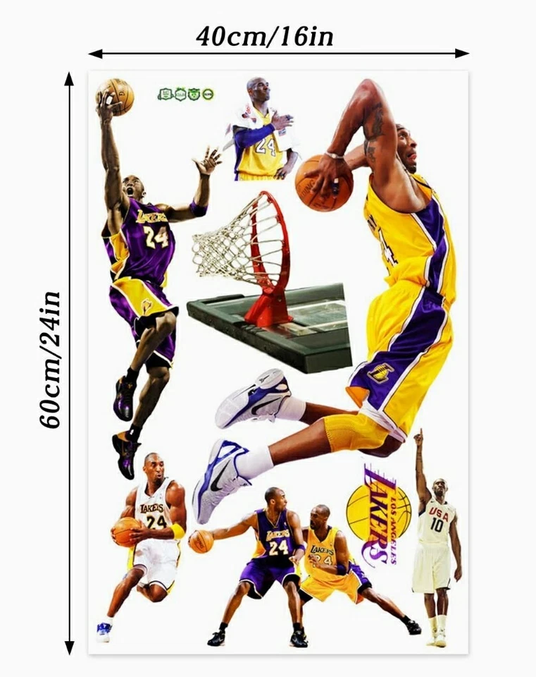Kobe Bryant Los Angeles Lakers Fathead Style Wall Decal Stickers - Image 2 of 2