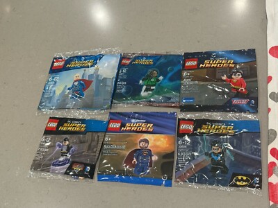 Lego New DC Comics Super Heroes Lot Of 6 Poly Bag Minifigs