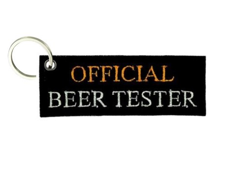 Porte-clés Brodé 'Official Beer Tester' - Style Biker - Neuf Avec étiquette