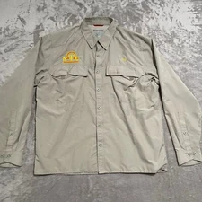 Simms Shirt Mens XL Beige Long Sleeve Fishing Performance Vented Outdoor