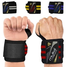 Muka Weightlifting Wrist Wraps Gym Training Lifting Workout Support Straps(Pair)