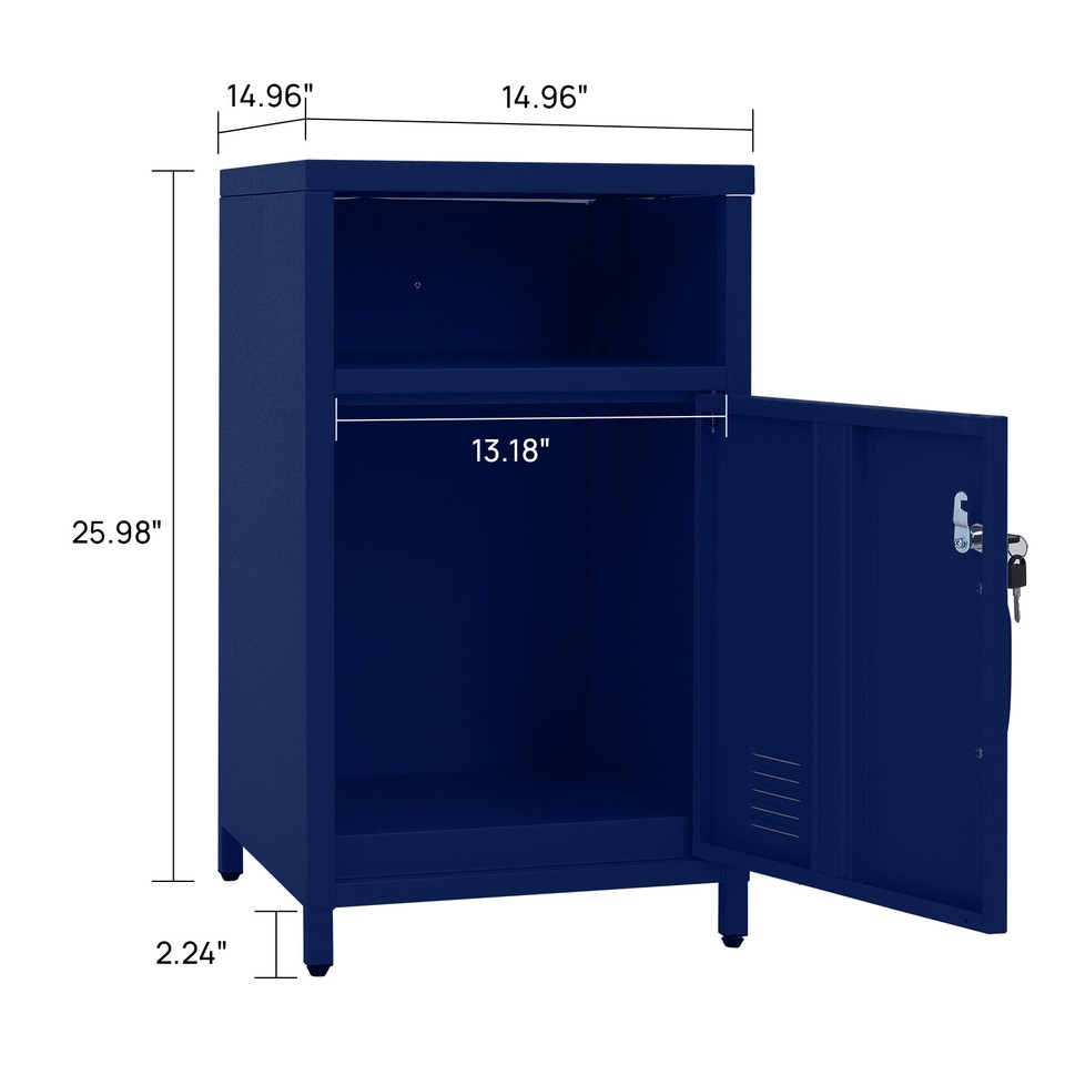 Night Table Lockable End Table Coffee Table Metal Locker Bedside ...