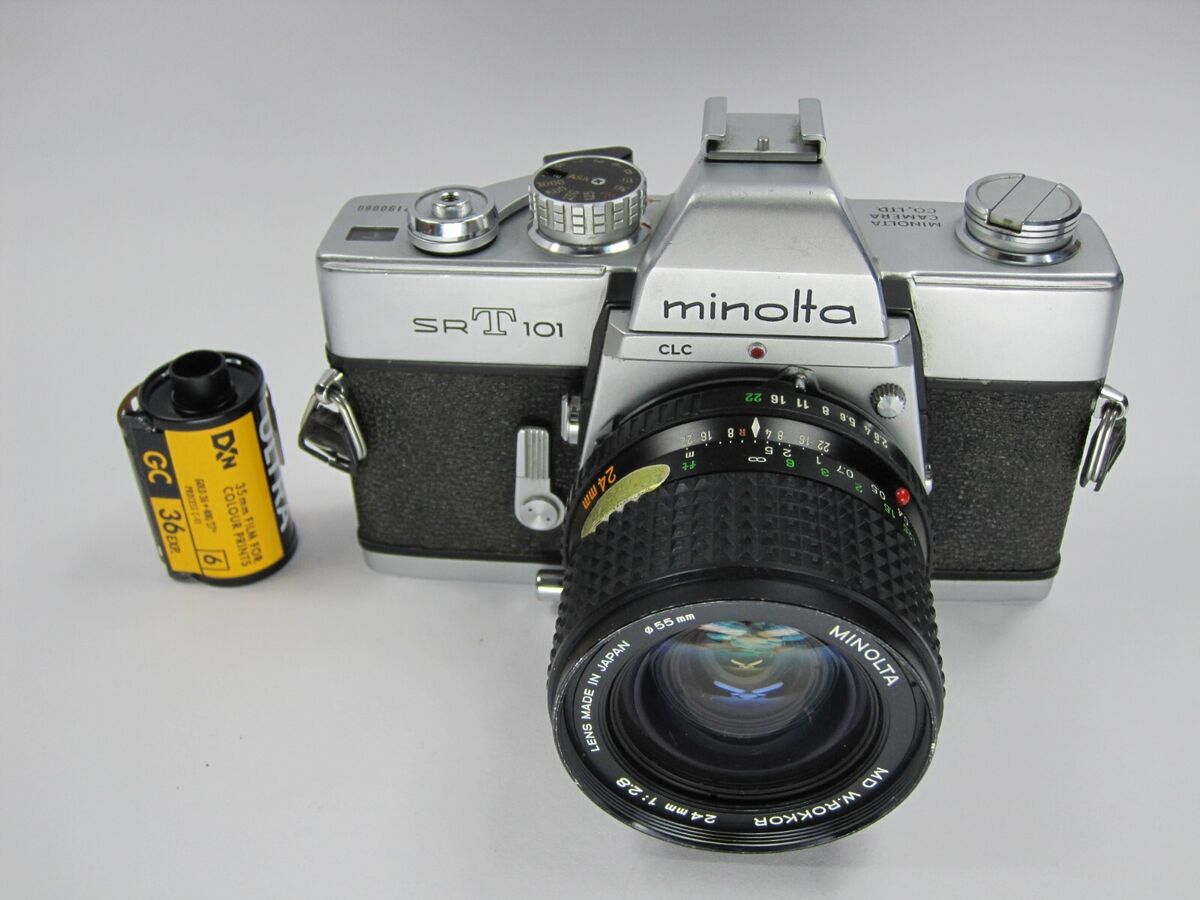 Vintage Minolta SRT 101 35mm SLR Film Camera w/ 24-55mm f/2.8 MD W.ROKKOR  Lens