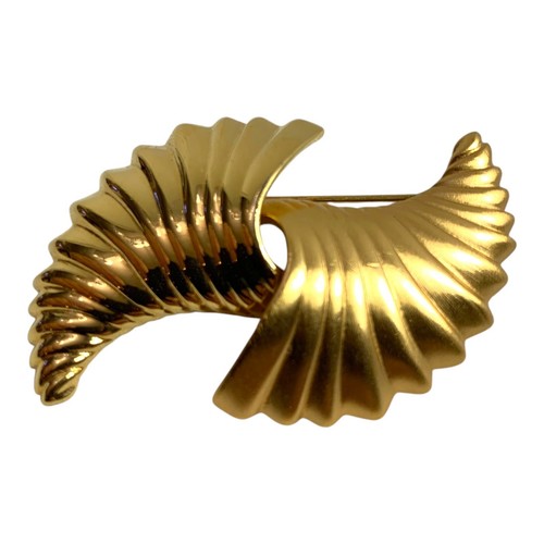 Spilla Monet vintage lotto di 3 finte perle cabochon tono oro logo croce maltese - Foto 7 di 9
