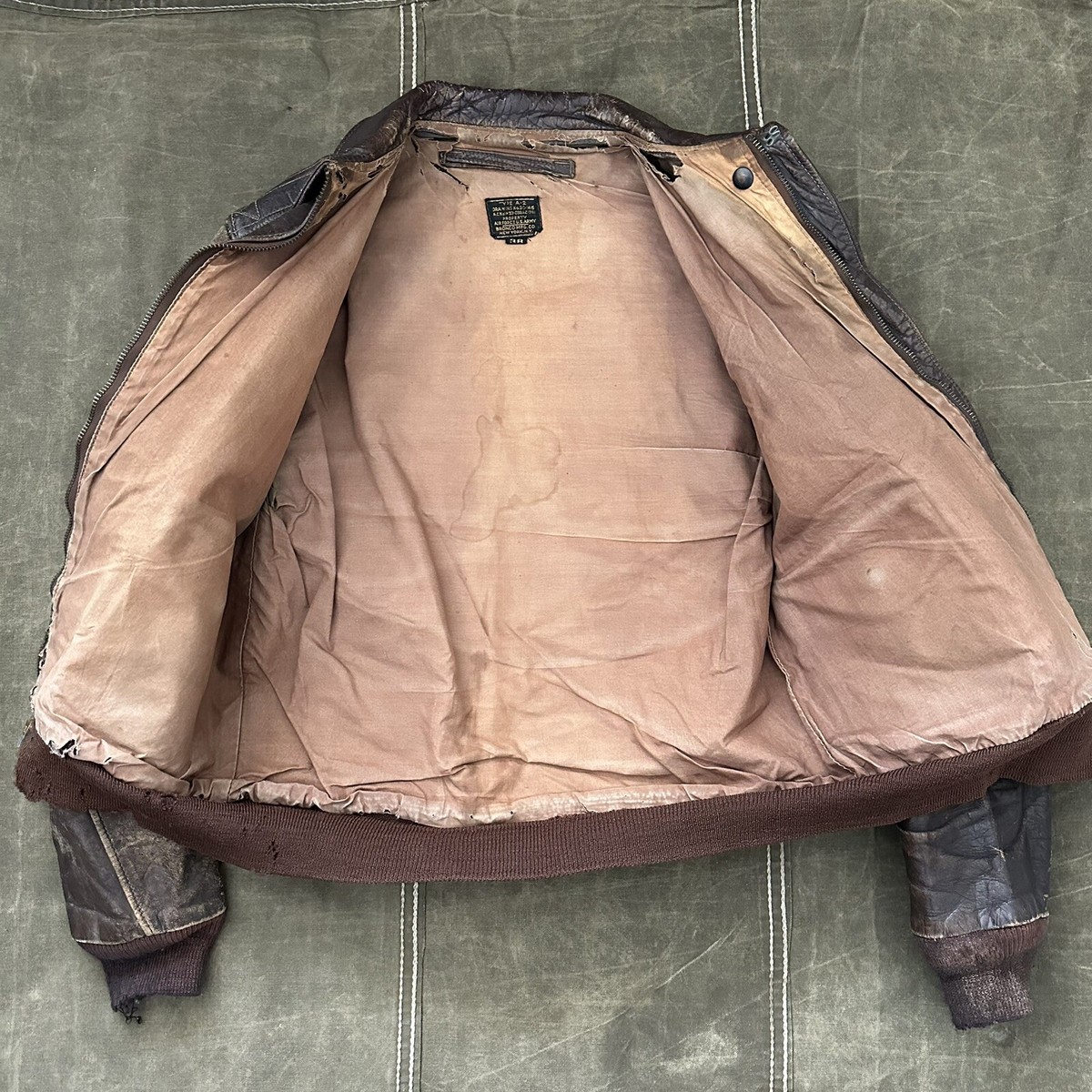 ジャケット・アウター 40s French Military Leather Aviator Coat feba738c24df21fa011fbf8e678754