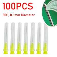100Pcs Dental Endo Irrigation Needle Tip 30GA End-Closed Side Hole Syringes AH9