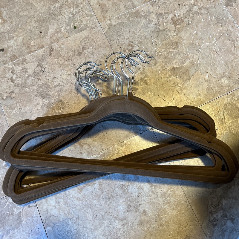 Brown Velour Clothes Hangers lot 12
