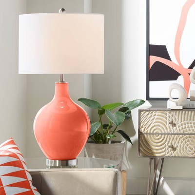 Modern Table Lamp Daring Orange Glass Ovo for Living Room Bedroom Bedside Office