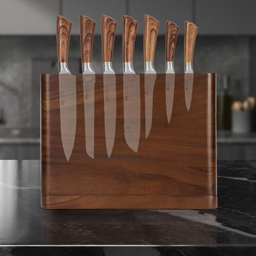 2 - in - 1 Magnetic Knife Block Holder with 16"x11" Cutting Board, Crafted from - Picture 8 of 9